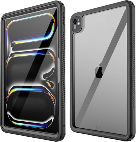 حافظة مقاومة للماء IP68 لجهاز iPad Pro 11 بوصة M4 2024 مع حامل قلم رصاص، مسند قابل للطي، مقاوم للصدمات والغبار والثلج، غطاء محكم الغلق بالكامل لجهاز ipad air 5th 4th in Kuwait