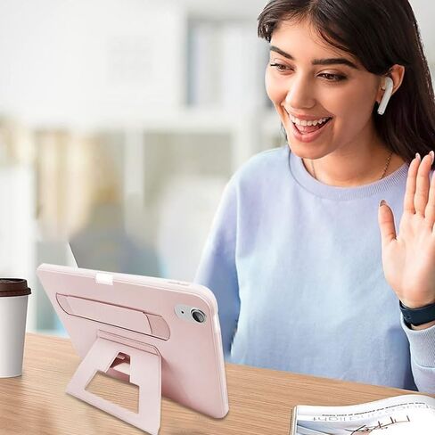 حافظة لجهاز iPad Pro مقاس 11 بوصة 2020/2021/2022، غطاء حماية مع حامل قابل للطي وهيكل صلب وزوايا رؤية ثابتة للكتابة والمشاهدة، وردي in Saudi Arabia
