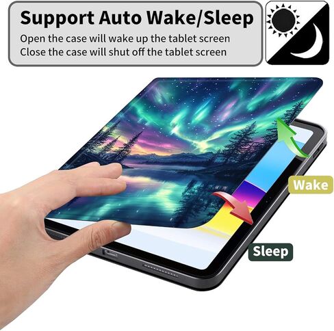 حافظة لجهاز Kindle Paperwhite الجيل الثاني عشر مقاس 7 بوصات وغطاء حماية من جلد البولي يوريثان إصدار ColorSoft Signature Edition مع خاصية النوم/الاستيقاظ التلقائي لجهاز Kindle Paperwhite 2024 - أضواء شمالية جميلة in Kuwait