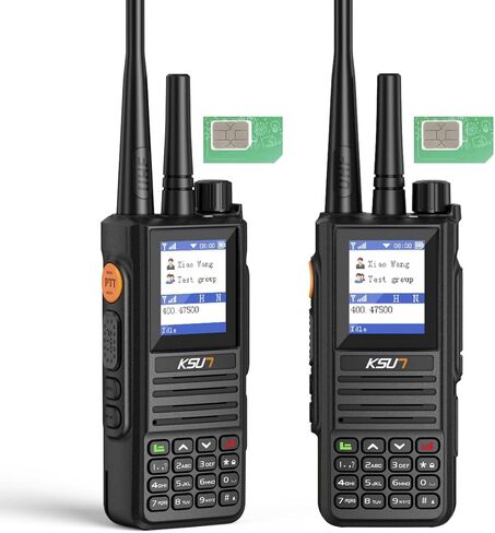 راديو KSUN POC مع بطاقات SIM، أجهزة اتصال لاسلكية عالمية UHF محمولة في اتجاهين راديو PTT وهوائي مزدوج، شبكة خلوية غير محدودة قابلة لإعادة الشحن اضغط للتحدث للبالغين المشي لمسافات طويلة، 2-حزمة CT58 in Kuwait