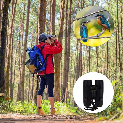 Operitacx Compact 30x60 Folding Binoculars for Concert and Bird Watching, High Power Mini Outdoor Binoculars with Black Sturdy Design for Travel and Hiking in Saudi Arabia
