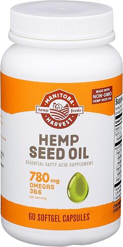 Manitoba Harvest Hemp Seed Oil Softgels, 780 Mg of Plant Based Omegas 3 & 6 per Serving, 120 Ct in Kuwait