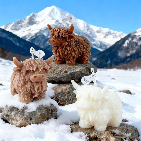 2-Pack Highland Cow Silicone Molds, 3D Cow Animal Candle Making Molds for Epoxy Resin, Soap, Wax, Clay, DIY Home Decor Crafts, Farm Animal Theme Gift for Christmas Birthday Party Decor (2) in Saudi Arabia