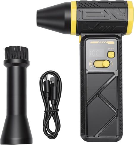Greensen Electric Air Duster, 130000RPM Cordless Rechargeable Air Blower with LED Light, Type C Charging, Orange, Portable for Computer Keyboard Electronics Car Home Cleaning in Saudi Arabia