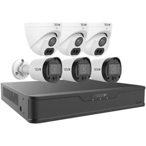 نظام أمان Revo Hybrid 8CH 4K، محرك أقراص ثابتة من فئة مراقبة الفيديو سعة 2 تيرابايت، كاميرات IR داخلية/خارجية 6X 4K مع ميكروفون مدمج، عرض عن بعد عبر الهاتف الذكي والكمبيوتر الشخصي وMAC (بدون رسوم شهرية) in Kuwait