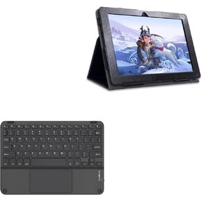 لوحة مفاتيح BoxWave متوافقة مع Simbans PicassoTab (10 بوصات) - لوحة مفاتيح بلوتوث SlimKeys مع لوحة تتبع، لوحة لمس نحيفة محمولة - أسود غامق in Kuwait