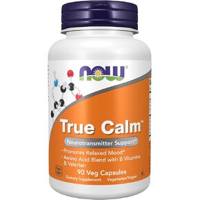 NOW Supplements, True Calm™, Amino Acid blend with B Vitamins & Valerian , 90 Veg Capsules in Kuwait
