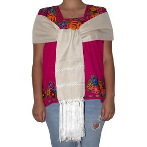 Typical Mexican Rebozo or Chalina, Mexican Pashmina Shawl (94" x 23") in Saudi Arabia