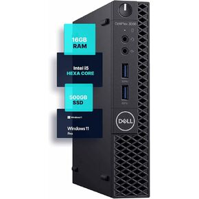 كمبيوتر Dell Optiplex 3060 Micro | ويندوز 11 برو | إنتل i5-8500 | 16 جيجا رام + 500 جيجا اس اس دي | 5G واي فاي + بي تي | كمبيوتر مكتبي صغير (متجدد) in Kuwait