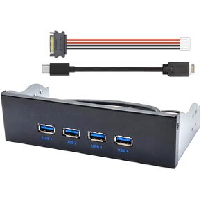 CY 10Gbps USB 3.1 Type-A HUB 4 Ports Front Panel to Motherboard Type-E Connector Cable 10Gbps for 5.25" CD-ROM Bay Tray in Kuwait