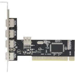 بطاقة توسيع PCI، محول محور 4 منافذ USB 2.0 مع شريحة VIA VT6212L لملحقات الكمبيوتر العالمية، محول عالي السرعة، معدل نقل يصل إلى 480 ميجا بايت / ثانية in Kuwait