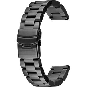 SINAIKE 22mm 24mm 26mm Black Silver Super Thick 5.5mm Average Brushed Stainless Steel Straight Ends Watch Band for Men Diver Double Lock Buckle in Kuwait