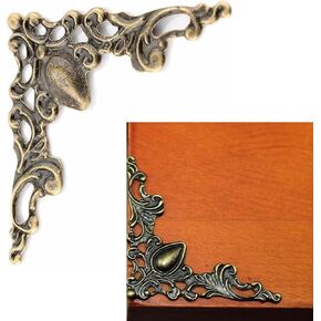40 Pcs Antique Bronze Edge Corner Decorative Protectors, Metal Scrapbooking Albums Embellishment Photo Frame Jewelry Box Decorative Corner ﻿ in Kuwait