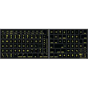 Glowing Fluorescent Mac English US Lettering Upper Case Keyboard Sticker for PC, Laptop, Desktop… in Kuwait