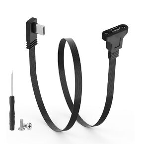 Ultra-Thin USB 3.1Type C to C Panel Mount Screw Cable,Right Angle Type-C Male to Female Panel Mount Adapter Cable,10 Gbps Flat USB Type-C Extension Cable for USB Panel Mount 30cm/11.8inch in Kuwait