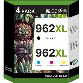 خراطيش حبر GoToners 962XL لطابعات HP البديلة لحزمة خرطوشة الحبر HP 962XL HP962 تعمل لخراطيش حبر HP Officejet Pro 9010 9015 9018 9020 9022 9025 طابعات (أسود وCMY) in Kuwait