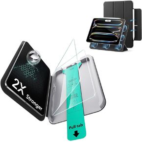 ESR for iPad Pro 11 Inch 2024 5th Case and 2 Pack Screen Protector 9H Tempered Glass Film with Ultra Fit Tray in Kuwait