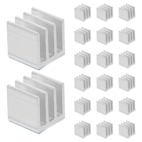 Homoyoyo 20pcs Aluminum Heatsink Blocks with Adhesive Tape, Universal Cooling Fin Heatsink Cooler for Electronic Chips and Routers, 10x10x10mm Thermal Heat Sink Adapter for PC and Daily Use in Saudi Arabia
