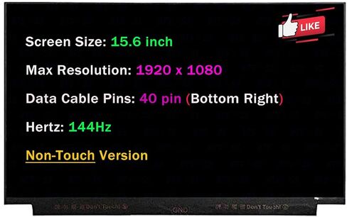 شاشة LCD بديلة 15.6 بوصة B156HAN08.0 لـ B156HAN08.2 B156HAN08.3 LP156WFG-SPB3 SPB2 SPF2 SPF3 NV156FHM-N4N N4K N4G 40 Pins 144HZ FHD 1920x1080 72% NTSC IPS لوحة العرض in Kuwait