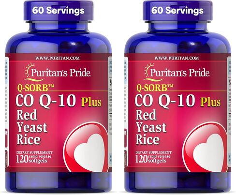 Puritan's Pride Q-Sorb CoQ10 Plus Red Yeast Rice,120 Rapid Release Softgels in Kuwait