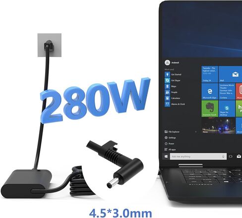 شاحن 280 واط 20 فولت 14 أمبير متوافق مع HP ZBook Power/Studio/Fury، OMEN 16 2021-2025 16‑b 16‑c 16‑ae 16‑ap 16-xf 16-ak 16-n، HyperX OMEN 15-ga0762nr، A280A011P TPN-CA26 مزود الطاقة TPN-LA27 in Kuwait