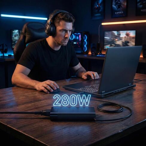 شاحن 280 واط 20 فولت 14 أمبير متوافق مع HP ZBook Power/Studio/Fury، OMEN 16 2021-2025 16‑b 16‑c 16‑ae 16‑ap 16-xf 16-ak 16-n، HyperX OMEN 15-ga0762nr، A280A011P TPN-CA26 مزود الطاقة TPN-LA27 in Kuwait