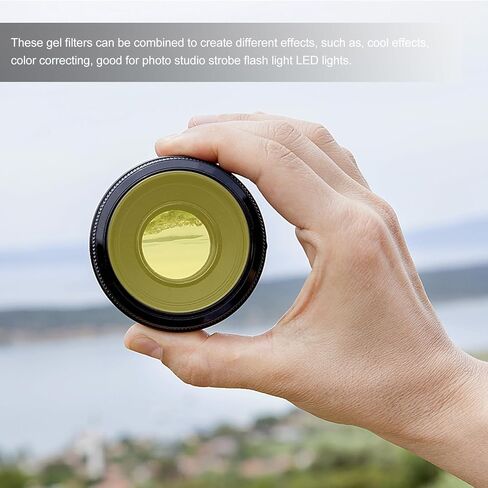 Artibetter 10pcs Sunset Color Correction Gel Sheets for Photography Lighting, 66mm Yellow Lighting Film Filters for Outdoor Video and Photo Shoot in Saudi Arabia