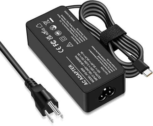 65W USB C Laptop Charger Compatible with Lenovo Thinkpad T14 T15 T16 E14 E15 T480s T490 T580s E580 X1 Yoga 7i 9i C930 C940 C630 Chromebook 100e 300e 500e c330 s330 ADLX65YDC2A Type-C Power Adapter in Saudi Arabia