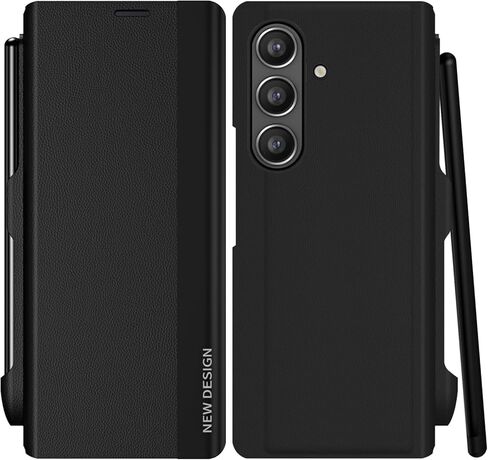 for Samsung Galaxy Z Fold 7 Case with S Pen and Built-in Screen Protector, Wireless Charging Holder Kickstand Full-Body Shockproof for Samsung Z Fold 7 5g Protective Cover Shell (Black) in Saudi Arabia