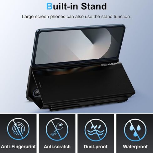 for Samsung Galaxy Z Fold 7 Case with S Pen and Built-in Screen Protector, Wireless Charging Holder Kickstand Full-Body Shockproof for Samsung Z Fold 7 5g Protective Cover Shell (Black) in Saudi Arabia