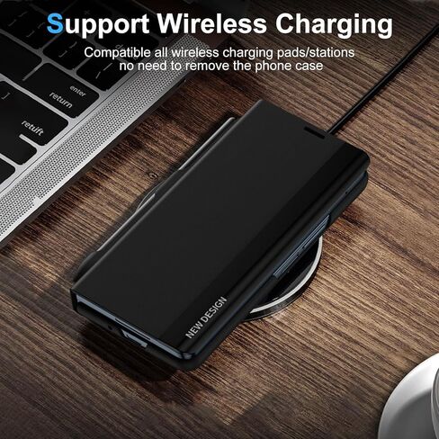for Samsung Galaxy Z Fold 7 Case with S Pen and Built-in Screen Protector, Wireless Charging Holder Kickstand Full-Body Shockproof for Samsung Z Fold 7 5g Protective Cover Shell (Black) in Saudi Arabia