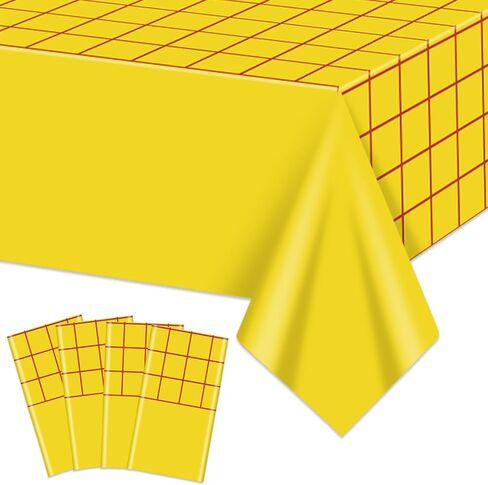 4 Pack Story Tablecloths Plastic Check Table Cover Story Birthday Party Supplies for Boy Baby Shower Decorations Western Themed Party 87 x 51 inch in Saudi Arabia