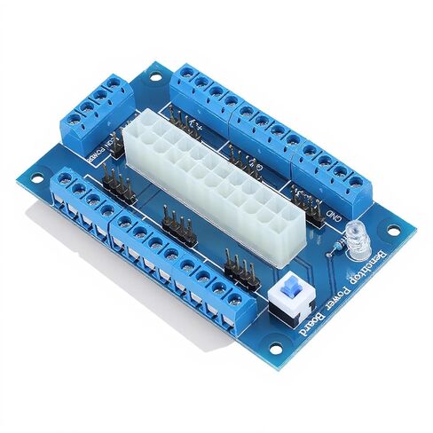 24-pin ATX Power Supply Module, ATX Connector, Adapter for Computer PC, with Lock Switch, 24Amp Screw Terminal Block, Indicator, Easy to use, Circuit Board in Saudi Arabia