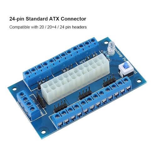24-pin ATX Power Supply Module, ATX Connector, Adapter for Computer PC, with Lock Switch, 24Amp Screw Terminal Block, Indicator, Easy to use, Circuit Board in Saudi Arabia