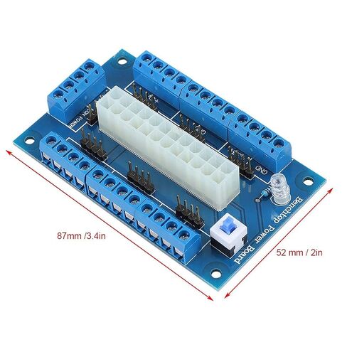 24-pin ATX Power Supply Module, ATX Connector, Adapter for Computer PC, with Lock Switch, 24Amp Screw Terminal Block, Indicator, Easy to use, Circuit Board in Saudi Arabia