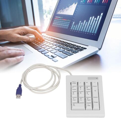 aqxreight 17 Key Numeric Keypad Mechanical Linear Action Switch USB Wired Splashproof Numeric Keypad for Laptop Desktop PC Play Mechanical Plug Keyboard Plug Linear 17 Key in Saudi Arabia