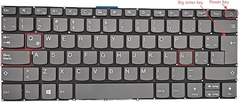 لوحة مفاتيح بديلة لاتينية إسبانية لجهاز Lenovo IdeaPad 320-14ISK 320-14IKB 320-14AST V145-14AST V14-ada V14-IIL V14-IKB V14-IWL S145-14AST S145-14IGM S145-14IKB لوحة مفاتيح للكمبيوتر المحمول رمادي (بدون إضاءة خلفية) in Kuwait