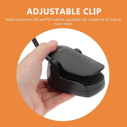 Kisangel USB Rechargeable LED Clip Lamp for Music Stand, Adjustable Eye Protection Reading Light, Folding Small Piano Sheet Music Light for Guitar and Orchestra Use in Saudi Arabia