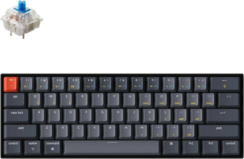 Keychron K12 60% Layout Hot-Swappable Bluetooth Wireless/USB Wired Mechanical Keyboard with Gateron G Pro Blue Switch RGB Backlit, Compact 61-Key Computer Gaming Keyboard Compatible with Mac Windows in Kuwait