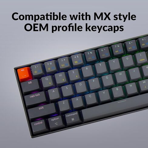 Keychron K12 60% Layout Hot-Swappable Bluetooth Wireless/USB Wired Mechanical Keyboard with Gateron G Pro Blue Switch RGB Backlit, Compact 61-Key Computer Gaming Keyboard Compatible with Mac Windows in Kuwait