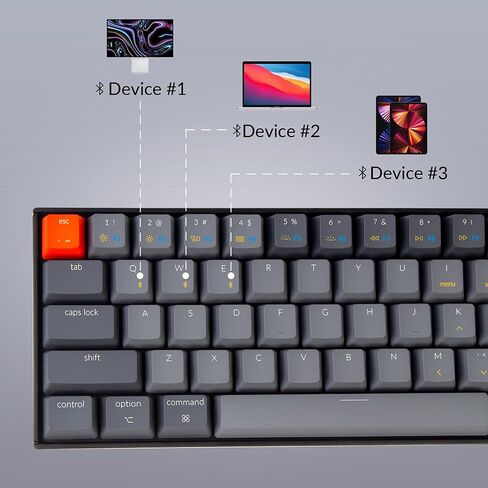 Keychron K12 60% Layout Hot-Swappable Bluetooth Wireless/USB Wired Mechanical Keyboard with Gateron G Pro Blue Switch RGB Backlit, Compact 61-Key Computer Gaming Keyboard Compatible with Mac Windows in Kuwait