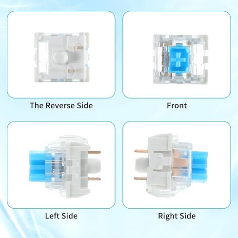 Keyboard Switches, 50 Pcs 3 PIN Blue Keyboard Clicker Replacement Dustproof Mechanical Keyboards Switches for Most Gaming Keyboards in Saudi Arabia