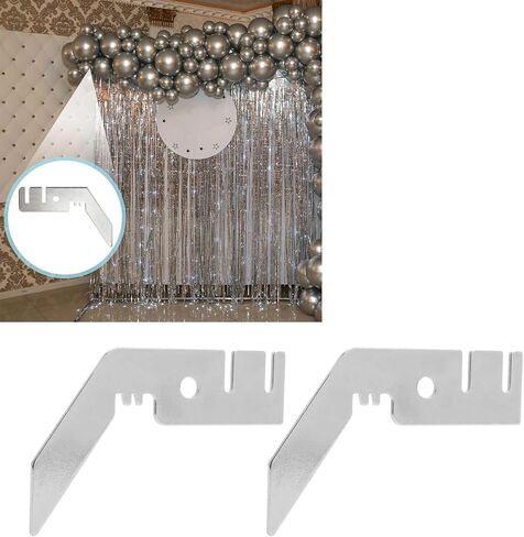 PerGar 8 قطع شماعات العارضة المزدوجة، شماعات العارضة 3 بوصة، شماعة الزفاف المزدوجة لحفلات الزفاف، الحفلات، الأحداث، حامل ستائر خلفية للصور in Saudi Arabia
