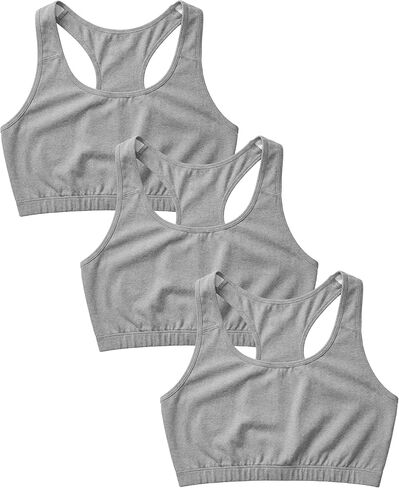 Sexy Basics Women's Cotton Spandex Racer Back Bra | 4 Way Stretch Pullover Sport Comfort Bra (Multi-Pack) in Kuwait