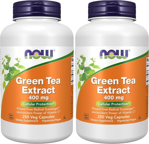 NOW Supplements، مستخلص الشاي الأخضر 400 ملجم مع فيتامين C، حماية خلوية*، 100 كبسولة نباتية in Kuwait