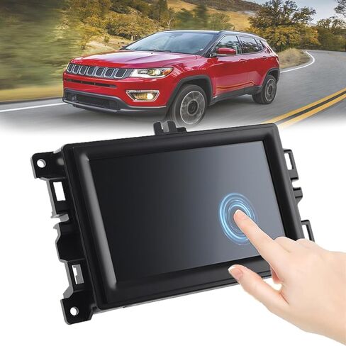 7" Uconnect Touch Screen Display with Bracket for 2017-2020 Jeep Compass TDO-WXGA0700K00057-V1 TDO-WXGA0700K00033-V2 ACT3S5370FPC-A1-E fit Radio Navigation in Saudi Arabia