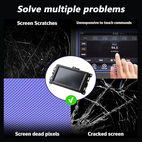 7" Uconnect Touch Screen Display with Bracket for 2017-2020 Jeep Compass TDO-WXGA0700K00057-V1 TDO-WXGA0700K00033-V2 ACT3S5370FPC-A1-E fit Radio Navigation in Saudi Arabia