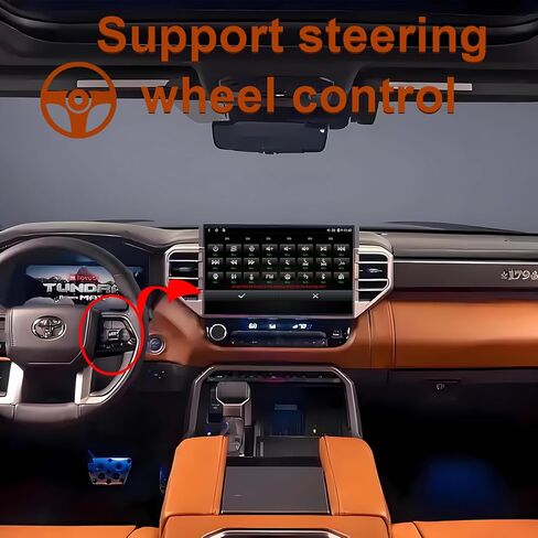 راديو ستيريو للسيارة Android 14 لسيارة Toyota Tundra 2022-2024، وحدة المعالجة المركزية 8 النواة 14.6 بوصة طراز Tesla Style IPS شاشة تعمل باللمس Carplay & Android Auto، مع WiFi SWC GPS Navigation Bluetooth 8GB + 128GB in Kuwait