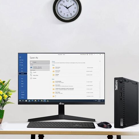 Lenovo ThinkCentre M80q Tiny Desktop PC - Intel Core i5 12th Gen - 8GB RAM - 256GB SSD - Wireless Keyboard & Mouse - Built-in WiFi - Windows 11 Pro - Compact Mini Business PC (Renewed) in Saudi Arabia