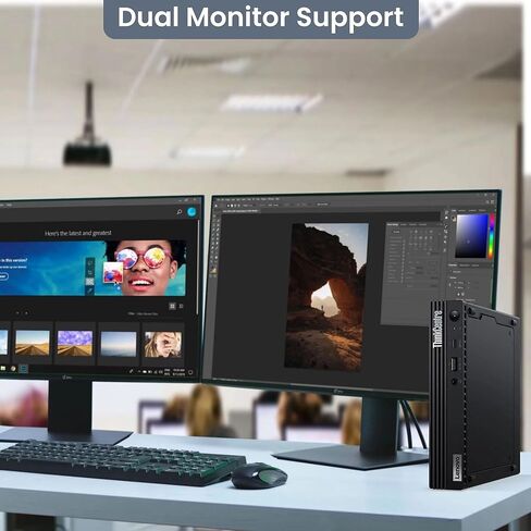 Lenovo ThinkCentre M80q Tiny Desktop PC - Intel Core i5 12th Gen - 8GB RAM - 256GB SSD - Wireless Keyboard & Mouse - Built-in WiFi - Windows 11 Pro - Compact Mini Business PC (Renewed) in Saudi Arabia